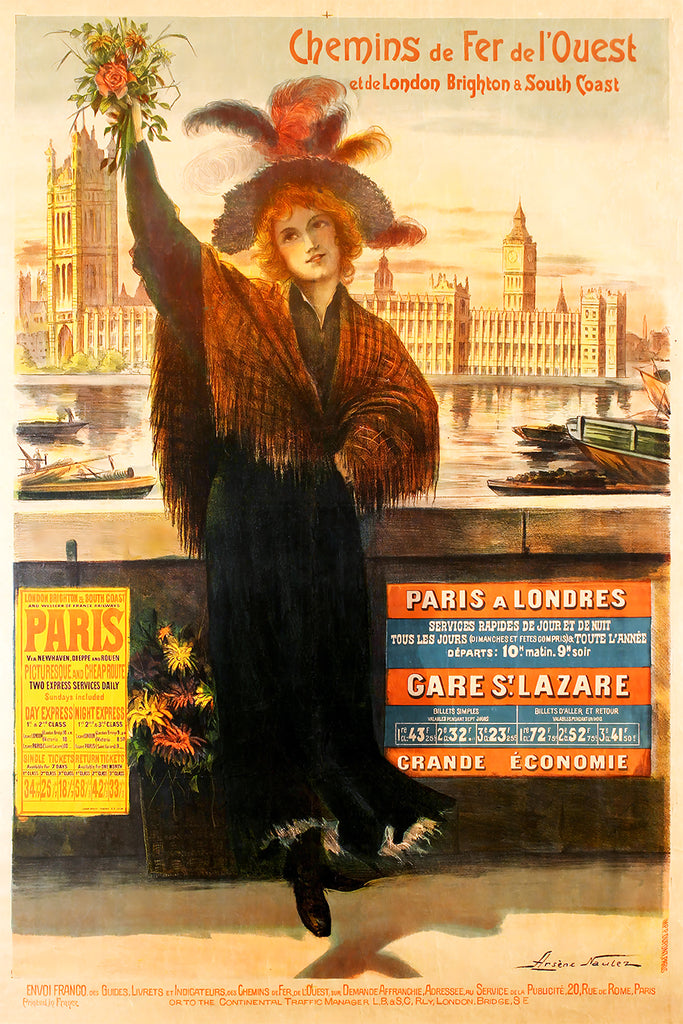 Chemin de Fer L'Ouest, Railway Advertising  Vintage Poster