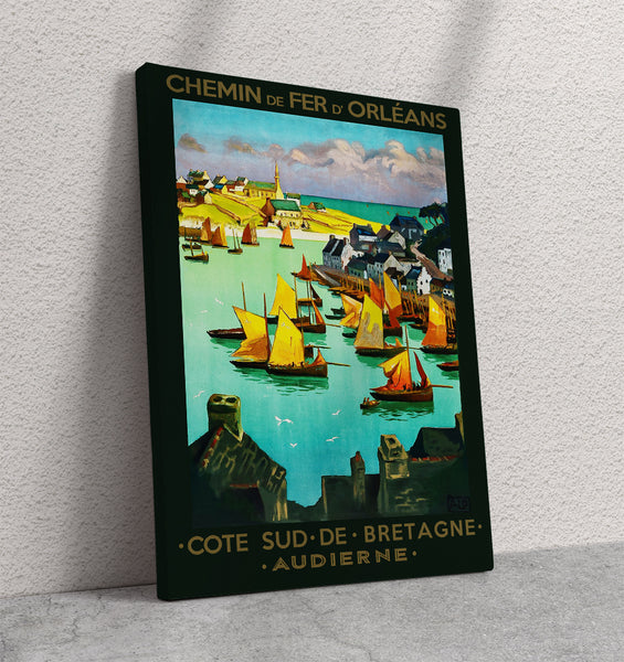 Audierne, Vote sud de Bretagne Vintage Poster Canvas
