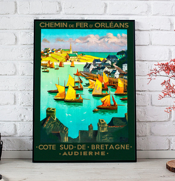 Audierne, Vote sud de Bretagne Vintage Poster