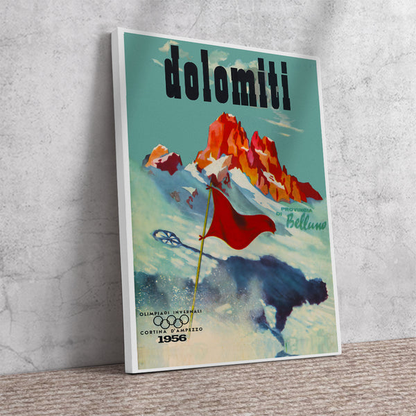Dolomiti, Winter Olympiade 1956-Italy Vintage Travel Poster 