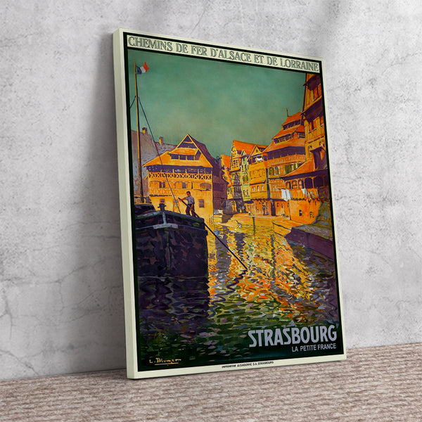 Strasbourg La Petite France Vintage Poster by L. Blumen Canvas
