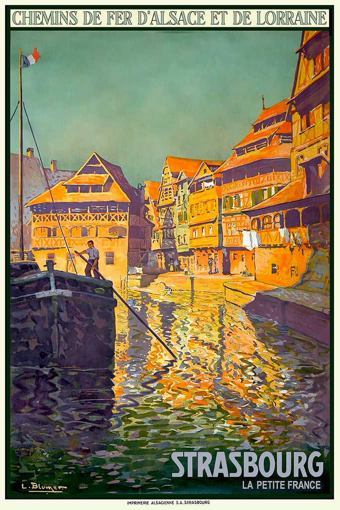 Strasbourg La Petite France Vintage Poster by L. Blumen