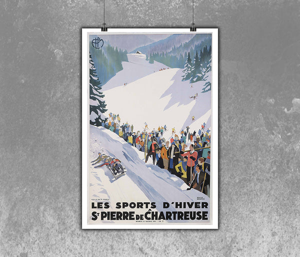 St. Pierre de Chartreuse.  French Winter Sports Poster