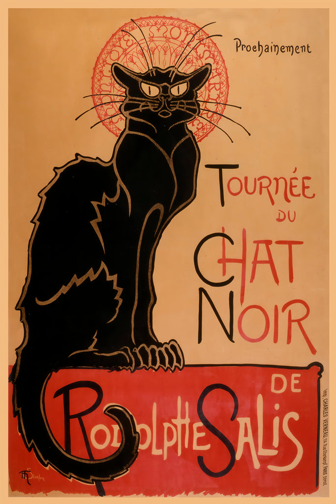 Tournée du Chat Noir de Rodolphe Salis Vintage Poster by Théophile Steinlen 1896