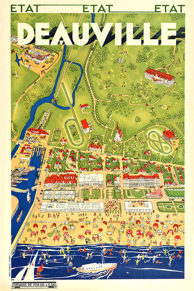 Deauville, National French Railways Vintage Poster by Roger de Valerio