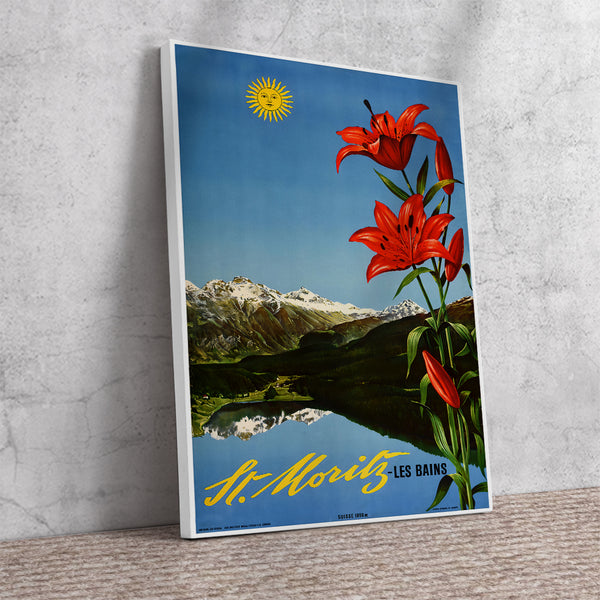 St. Moritz-Les Bains Travel Poster Canvas