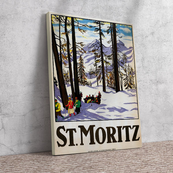 St. Moritz Travel Poster by Emile Cardinaux Canvas