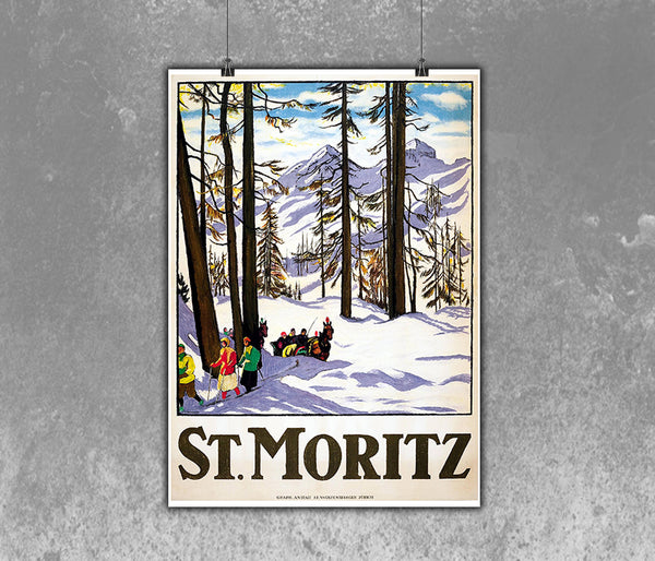 St. Moritz Travel Poster by Emile Cardinaux