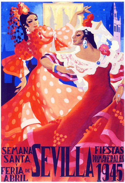 Sevilla Festival Poster  Sevilla Poster April Festival of Seville, (1945)