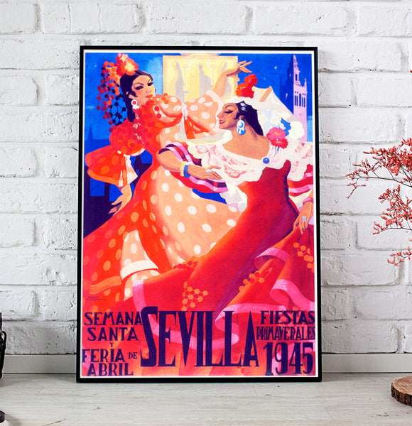 Sevilla Festival Poster  Sevilla Poster April Festival of Seville, (1945)