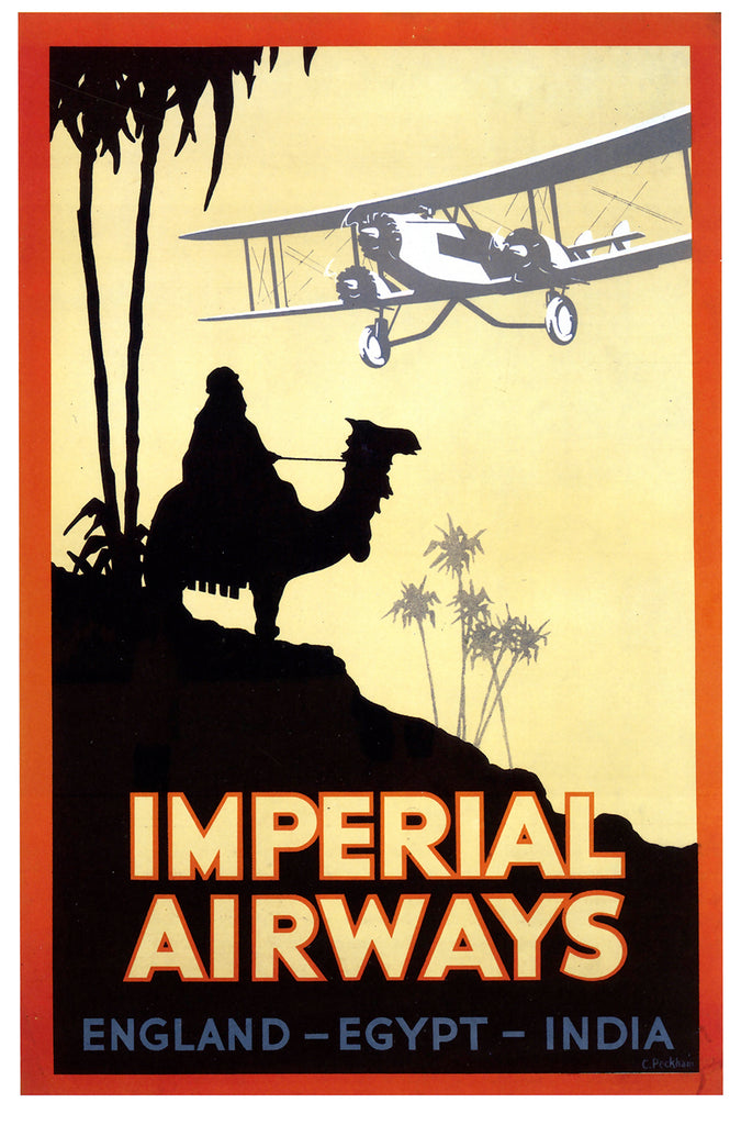 Imperial Airways Egland-Egypt-India Airlines Poster