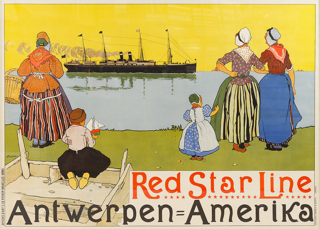 American Line Antwerpen-America Transportation Poster
