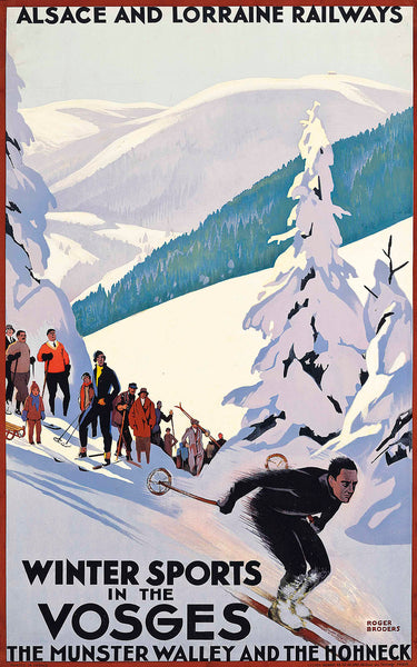 Winter Sport in the Vosges French Skiing Poster