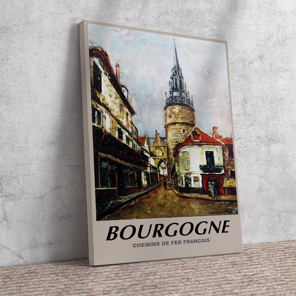 Bourgogne , Chemins de fer Français. Vintage Travel Poster Canvas