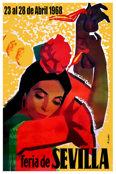 Sevilla Festival Poster Feria de Abril 1968 by Manuel Flores Perez