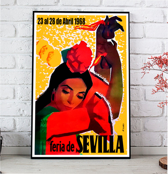 Sevilla Festival Poster Feria de Abril 1968 by Manuel Flores Perez