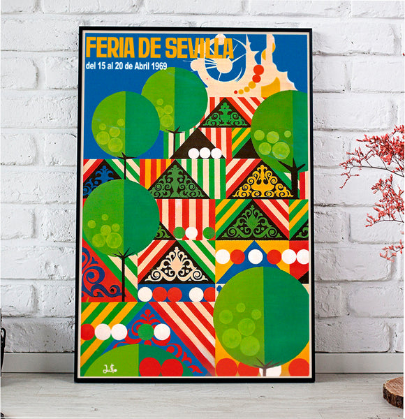 Sevilla Festival Poster-Feria de Abril 1971 Vintage Travel Poster