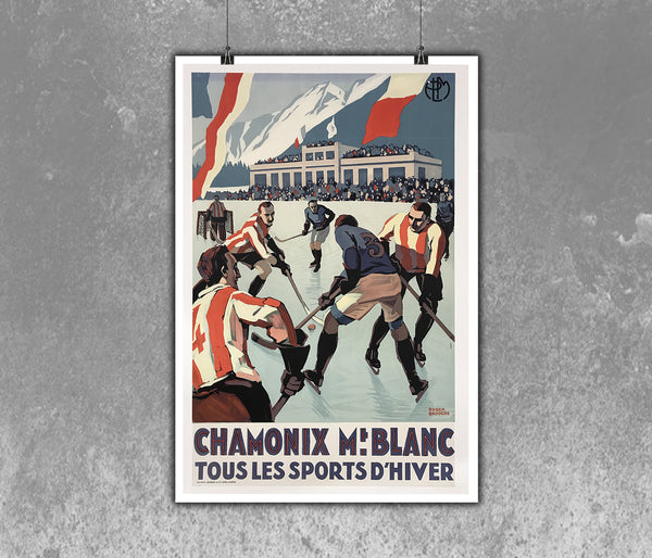 Chamonix Mt. Blanc Tous le Sports D'hiver Poster by Broders Canvas