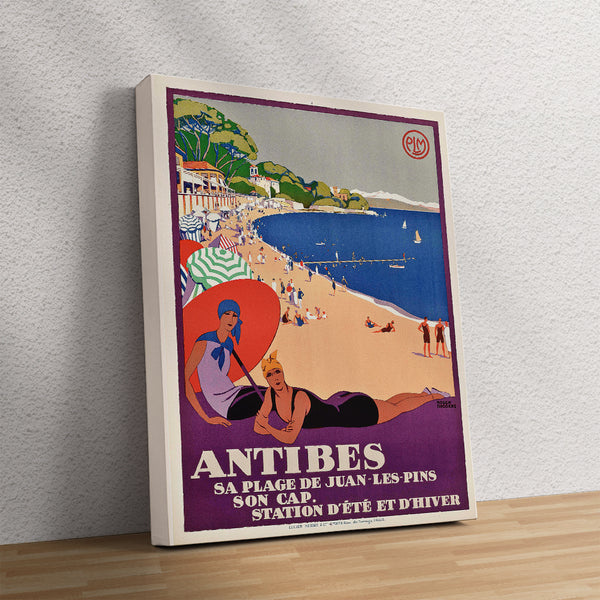 Antibes, Sa Plage de Juan-Les-Pins, Son Cap. ”Station d'été et d'hiver” Vintage Poster