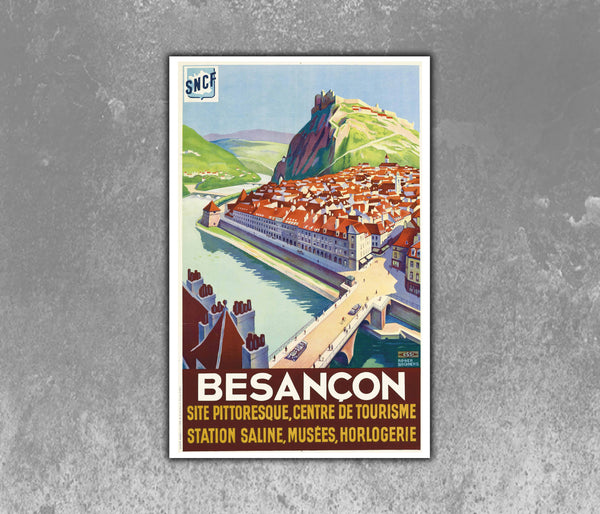 Besançon SNCF Railway Vintage Travel Poster