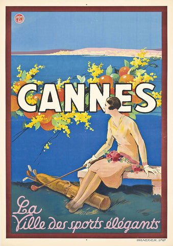 Cannes - City of Elegant Sports (La Ville Des Sports Élégants) - Vintage Travel Poster