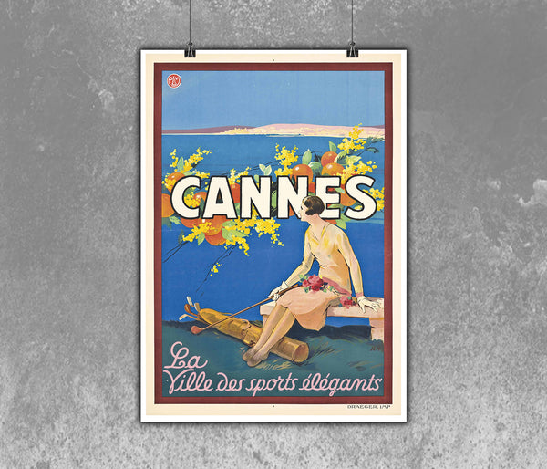 Cannes - City of Elegant Sports (La Ville Des Sports Élégants) - Vintage Travel Poster