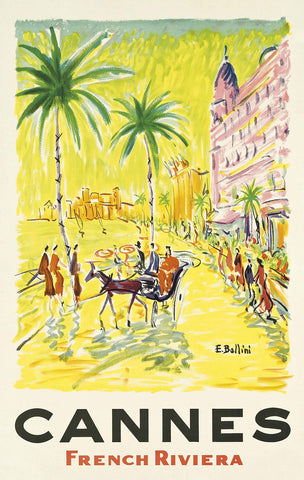 Cannes - Côte d'Azur France - French Riviera - Vintage Travel Poster 