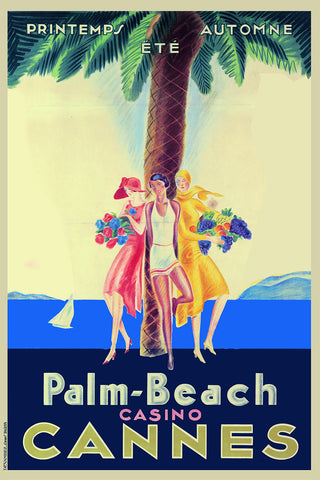 Palm Beach Casino, Cannes  - Vintage Travel Poster