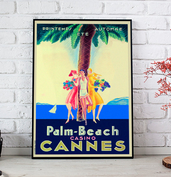 Palm Beach Casino, Cannes  - Vintage Travel Poster