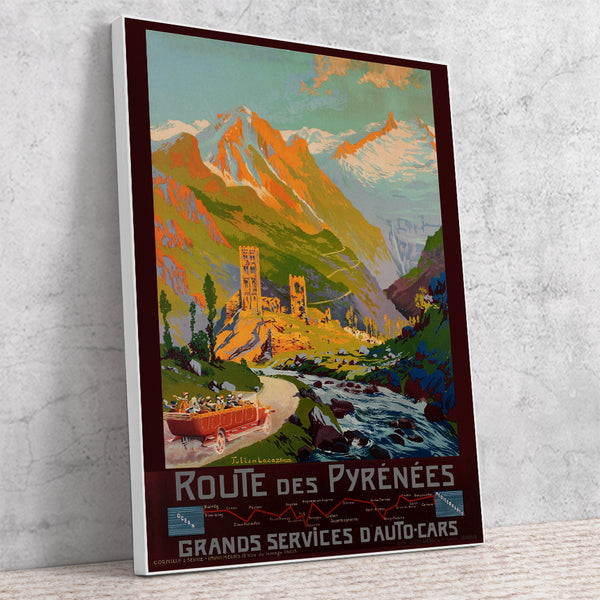 Route des Pyrenees France Vintage Poster 1920