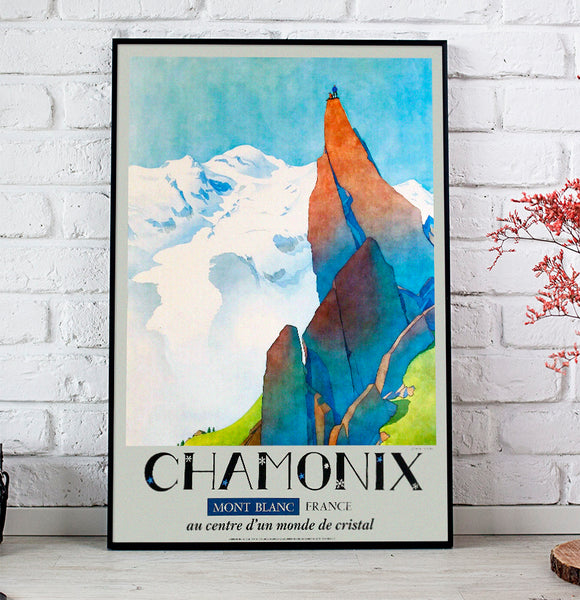 Chamonix, Mont Blanc France, au centre d'un monde de cristal Vintage Poster