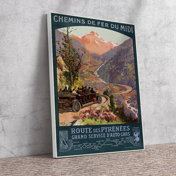 Pyrenees  Vintage Trvel Poster