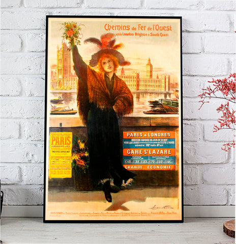 Chemin de Fer L'Ouest, Railway Advertising  Vintage Poster