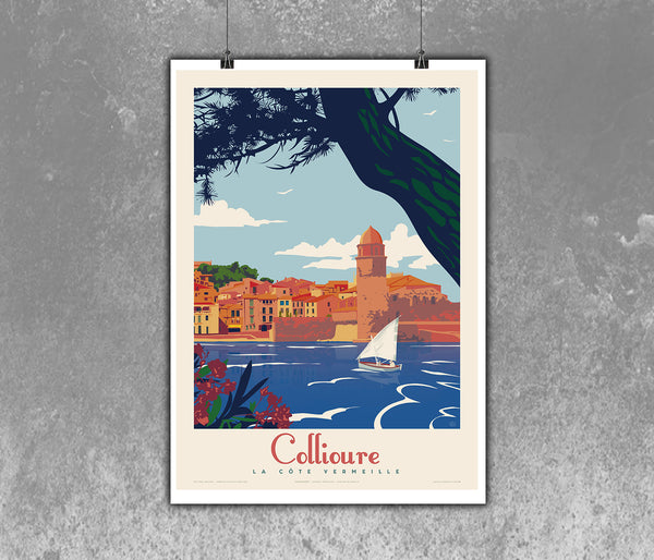 Collioure La Cote Vermeille Vintage Travel Poster