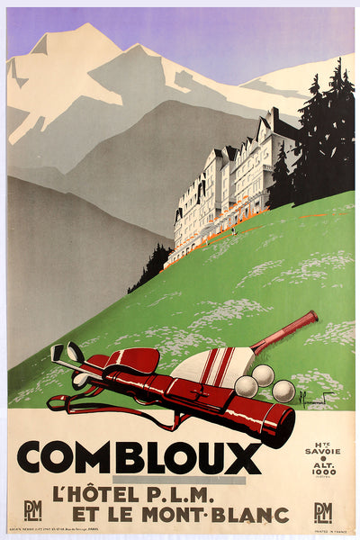 Combloux L'Hotel PLM et la Mont Blanc Vintage Poster