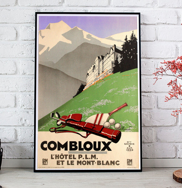 Combloux L'Hotel PLM et la Mont Blanc Vintage Poster