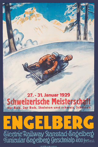 Engelberg Swiss Championship of Winter Sports Poster 1929