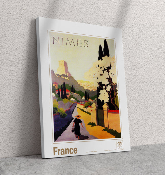 Travel Poster Nimes France Gard French Rome Tourism