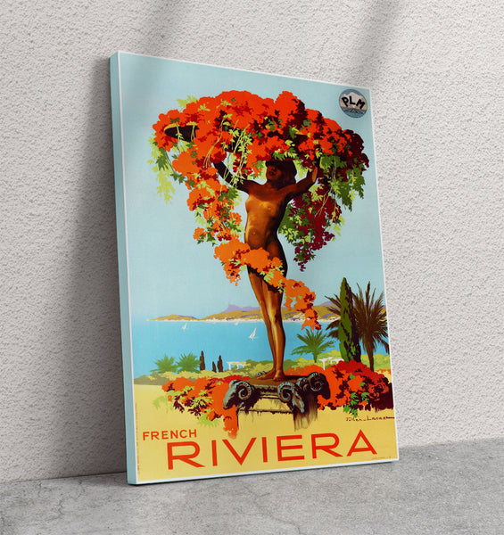 French Riviera 1935 - Original Vintage Railway Travel  Canvas Poster