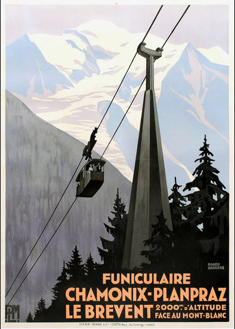 Funiculaire/Chamonix-Planpraz le Brevent 1928 by Roger Broders,