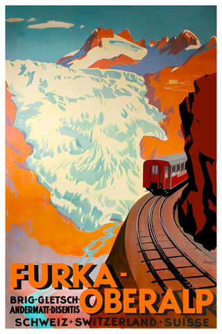 Furka-Oberalp Swiss Vintage Travel Poster 1959 by Otto Ernst