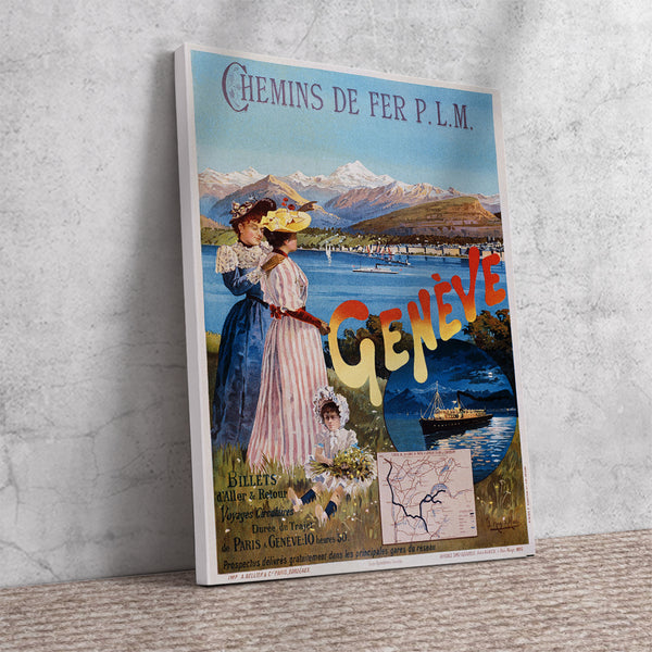 Genève, Chemins de fer PLM French Vintage Travel Poster