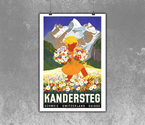 KANDERSTEG - by Carl Moos - 1932 Vintage Swiss Travel Poster