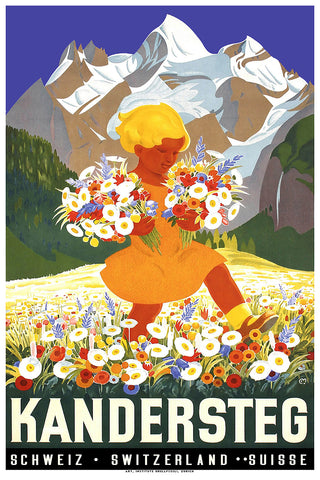 KANDERSTEG - by Carl Moos - 1932 Vintage Swiss Travel Poster