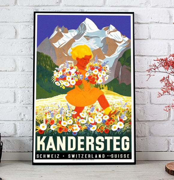 KANDERSTEG - by Carl Moos - 1932 Vintage Swiss Travel Poster