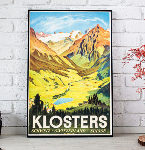 Klosters, Vintage Swiss Travel Poster by Moos, Carl Franz 1936