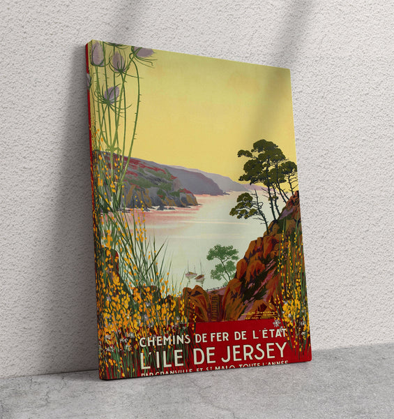 Lile de Jersey. French Railroad Vintage Poster Canvas