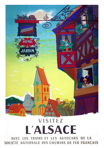 Visitez L'Alsace French Vintage Poster