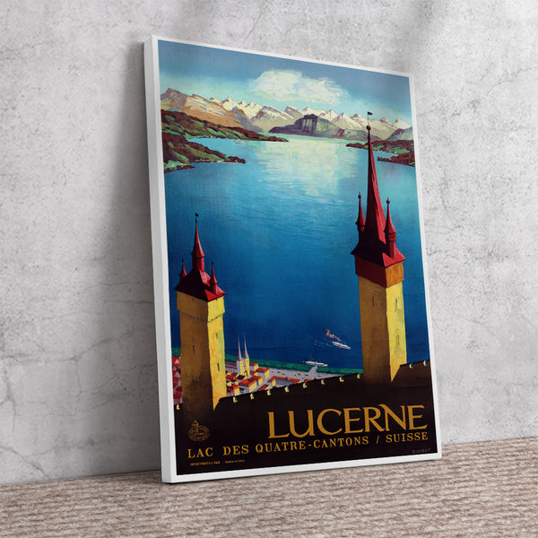 Lucerne-Lac des Quatre-Cantons- Swiss Vintage Travel Poster by Otto Landolt Canvas