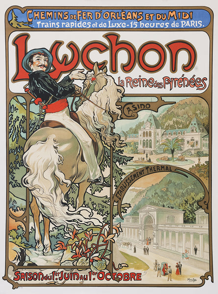 Luchon Railway Poster La Reine des Pyrenees Vitage Posters